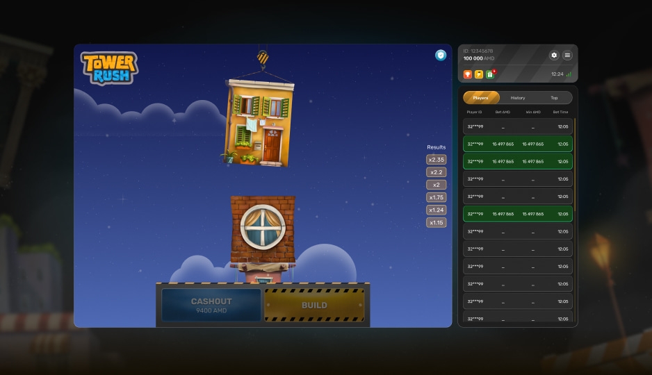 Tower Rush slot gameplay